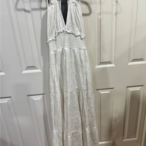 White Eyelet Maxi Dress by asos